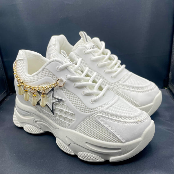 White High Heel Female Jogger H-21 (Chunky Sole)