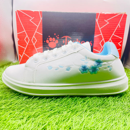 Female Sneakers W-27 White-Blue