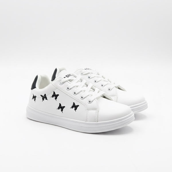 WHITE BLACK BUTTERFLY W-6 SNEAKERS